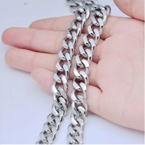 For Holiday GIft whole 10mm 20''-28'' 316L Stainless steel High Polished cuban curb Link Chain Neckl239Q