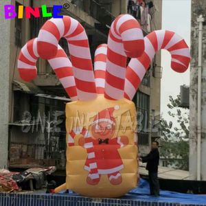 Partihandel 8m/26ft stor julinblåsbara ornament Giant Candy Canes Xmas presentförpackning för festhelgdekorationer