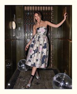 Work Dresses Fancy Metallic Floral Embroidery Jacquard Slip Midi Dress/Blouse/A-Line Full Skirt Set Lurex Puffy Peplum Shirt Party Event