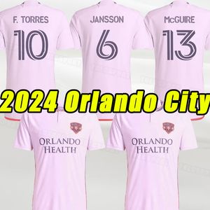 MLS 2024 2025オーランドシティサッカージャージ24 25 Kara Peryra Ojeda F.Torresフットボールシャツユニフォームトップファンバージョン短袖男性