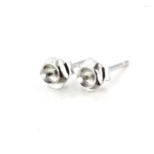 Ohrstecker aus 925er-Sterlingsilber, für Damen, Verlobung, Hochzeit, 3–6 mm, runde Perle, Perle, halbmontiert, feiner Schmuck