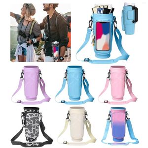 Wine Glasses Touchscreen Water Bottle Bag For 40 Oz Tumbler Neoprene With Phone Pocket Adjustable Strap Carabiner Accessories Cup