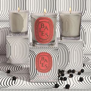 Vela perfumada Velas perfumadas 190g Rosas Baies Santal Miomsa Figuier Fragrância Paris Marca Bougie Parfum Cera Longa Duração Tempo Cheiro Boa Alta Qualidade