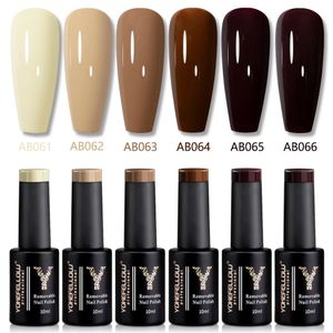 YOKEFELLOW Gel Nail Polish Set Nude 6Pcs 10ML Semi permanent Varnishes Rich Pigment Low Odor for Professional Manicure Kit 240229