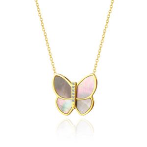 Designer Pendant Necklace Sweet Love Vanca Jade Fritillaria Butterfly for Women Simple and Versatile Collarbone Chain Elegant Neckchain Pendant Jewelry 3pr5