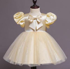 Christening dresses 2 Years Birthday Dress Children Wedding Party Christening Costume Baby Girl Lace Short Sleeve Princess2698695