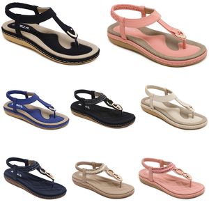 Women 2024 Low Sandals Shoes Summer Heels Mesh Surface Leisure Mom Black White Large Size 35-42 J11-1 GAI 228