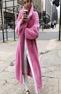 2019 зимние длинные розовые плюшевые пальто большого размера, женские толстые плюшевые куртки из искусственного меха, женские теплые пальто с леопардовым мехом XSXXL cwf01835 V1917053499