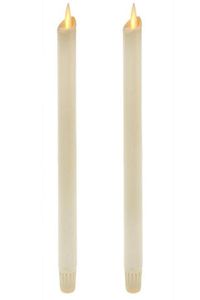 Ksperway Flameless Moving Wick LED Taper Candles Real Wax with Timer and Remote for Home Decoration Set of 2 T2006016517121