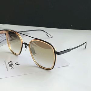 System One Pilot Okulary przeciwsłoneczne dla mężczyzn Czarne Złoto Brown Sonnenbrille Sonnenbrille Fashion Sunglasses Gafas de Sol New with Box2630