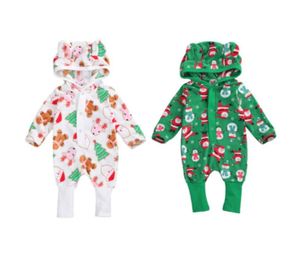 Świąteczne ubrania Baby Rompers Dziecięcy dziewczyna z długim rękawem Kreskówki z kapturem kombinezon z kapturem One Piece Costume Prezent 018 miesięcy5821346