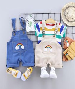 set Sommer Baby Jungen Kleidung Set Cartoon Kleinkind Baby, Kleinkind Mädchen Outfits TshirtBib Hosen Kinder Kleidung Sets Trainingsanzug LJ201223807652