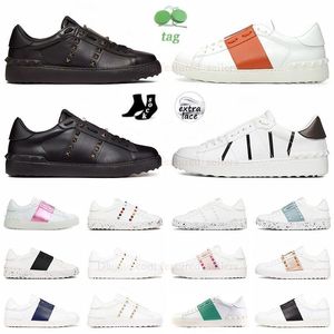 originali Nuove scarpe casual Designer unisex di qualità all'ingrosso scarpe casual di marca scarpe basse scarpe da ginnastica classiche rivettate moda in pelle nero bianco rosa appartamenti con plateau