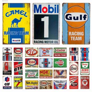 Metal Painting Racing Motor Oil Esso Gulf Camel Metal Tin Signs Poster Plate Wall Decor for Bars Garage Man Cave Cafe Club Retro Posters Plaque T240309