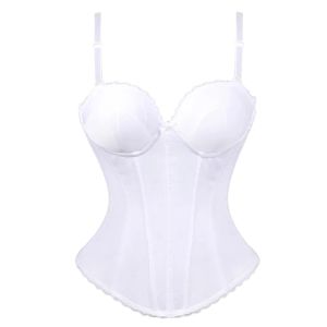 CAMIS White Wedding Cink Corset Bustier Bridal Overbust Corsetti Women ET con cuocna in lingerie Delizio Cincher Cincher Corset Outfit