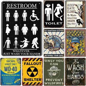 Metal Painting Restroom Vintage Metal Tin Signs Washing Room Wall Decor for Home Restaurant Bars Cafe Clubs Pubs Man Cave Retro Posters Plaque T240309