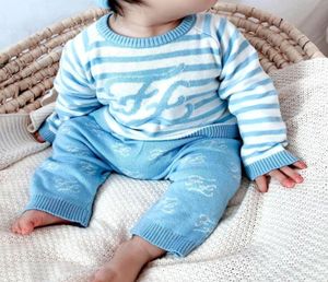 3 colori neonato neonata ragazzi maglione con pantaloni 2 pezzi set inverno neonato maglia pullover maglione bambini039s vestiti9919769