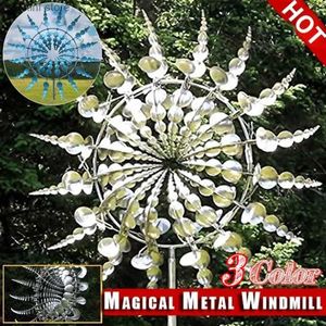 Decorações de jardim Moinho de vento de metal mágico exclusivo ao ar livre Giradores de vento Coletores de vento Pátio Pátio Gramado Decoração de jardim ao ar livre Interior T240309