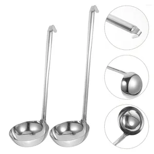 Spoons 2 Pcs Stainless Steel Gravy Spoon Soup Ladle Small Ladles For Serving Household