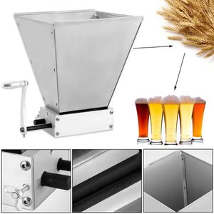 4L 2 Roller rostfritt stål malt kross tunga malt kvarn Homebrew Grain Crusher Justerbar kornkvarn med låg hastighet borr 240306