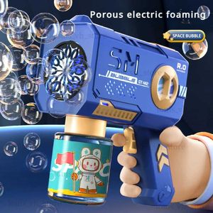 Arma brinquedos crianças automática luz bolha máquina elétrica bolha arma praia banho jogo crianças sabão bolha fazendo brinquedos de verão t240309