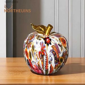 Dekorative Objekte Figuren NORTHEUINS Harzfigur Apfel Ornament Home Office Desktop Dekorative Morden Kunst Handwerk Innenzubehör Objekt Artikel Bunt T2