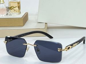 Designer solglasögon för män kvinnor sommar 3076 färgglada trätemplar stil anti-ultraviolet retro platta fyrkantiga ramlösa snittlinser mode glasögon slumplåda