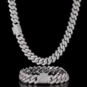 15mm 18mm 19mm Hip Hop Fine Jewelry Baguette Diamond Men Necklace Sterling Silver Fully Vvs Moissanite Luxury Cuban Link Chain242l