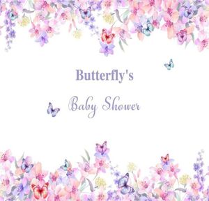 Schmetterlinge, Babyparty, Geburtstagsbanner, Pografie-Hintergründe, bunte Aquarell-Blumen, Vinyl-Po-Kabine-Hintergründe für Kinder. 5040112711709