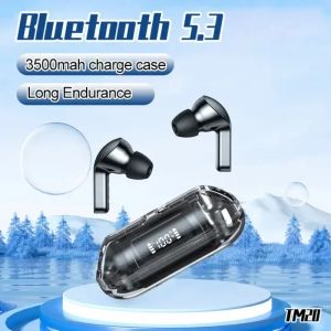 새로운 TM20 무선 TWS Bluetooth 이어폰 LED 디스플레이 터치 노이즈 취소 이어 버드 스포츠 음악 게임 헤드셋 방수