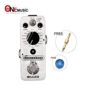 Mooer Groove Loop Drum Machine e pedale Looper in un pedale Argento9392465