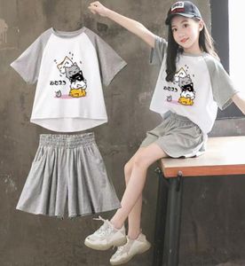 Kid For Girls 100 Cotton Short Sleeve Sports Sets Printing Three Cats Exquisite Workmanship Fashionable And Simple Design Elegant4409142