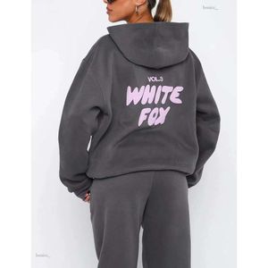 Tasarımcı Trailtsits Beyaz Fox Hoodie Kadınlar Bahar Sonbahar Kış Yeni Hoodie Seti Şık Sportif Uzun Kollu Külot Kapşonlu Joggers Beyaz Fox 6242