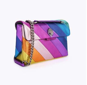 Kurt Geiger Deigner Bag Medium Size Kensington Shoulder Bags Real Leather Handbag Rainbow Micro Fiber Eagle Head Luxury Cross Body Purse with Full Fashion Bag4622