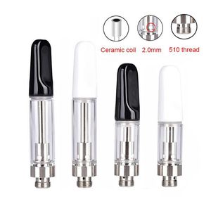 TH205 TH208 TH210 Glass Tank Atomizer Thick Oil Cartridge 510 Thread Ceramic Coil Carts Screw On Ceramic Tip Smoking Atomizer fit Max Preheat Battery