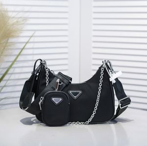 حقيبة مصممة Luxurys 2005 Hobo Nylon 3 قطع أكياس الكتف حقيبة كروسة محافظ بيع حقيبة يد LADY LADY TOP QUAVAS CANVAS WALLET BAS