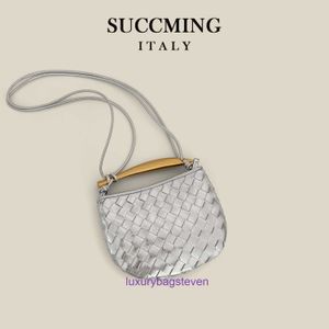 Luxus-Designer-Bottgs's Vents's Sardine-Tragetaschen Online-Shop 2024 Vielseitige Dumpling-Tasche aus echtem Leder, Rindsleder, gewebt, Damen-Einschultertasche mit echtem Logo