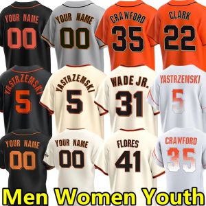 Matt Chapman Mike Yastrzemski Barry Bonds Custom 4xl Baseball Jerseys Lamonte Wade Jr. Brandon Crawford Logan Webb Thairo Estrada Wilmer Flores Men Chid Youth