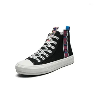 Flickestudenter 819 Casual Shoes High Top Canvas Women Sneaker Female Flat Sport School Black Lace Up Vulcanized All Match