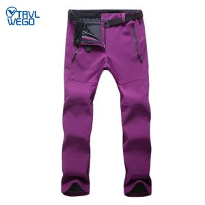 TRVLWEGO Damen Winter-Wanderhose, Outdoor-Sport, Klettern, Softshell, wasserdicht, winddicht, Bergcamping, Thermohose