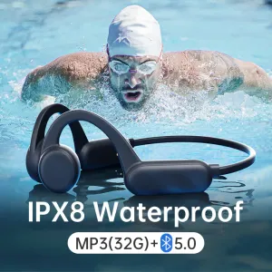 Xiaomi Sony WirelessEarphone水泳骨伝導Bluetooth IPX8ウォータープルーフヘッドフォン32G RAM MP3音楽マイク