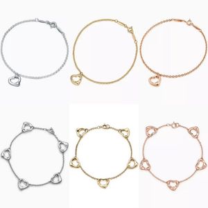 T designer öppet hjärta hänge armband halsband stud örhängen set kvinnor märke smycken klassisk mode sterlling sier 240l