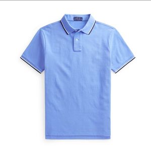 Модная бренда мужская половая полость с короткими рукавами летняя повседневная спортивная спортивная рубашка качество футболка для мужчины классика пони вышива