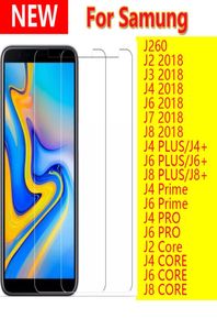 Protetor de tela de telefone de vidro temperado transparente 25D para Samsung Galaxy J260 J2 J3 J4 J6 J7 J8 Plus Prime Pro Core 2018 J4Plus j6plus 9153453