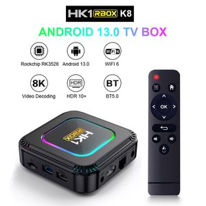 1PCS HK1 RBOX K8 Android 13 Smart TV Box RK3528 128GB 64GB 32GB 16GB 2,4G 5G Wi -Fi 6 BT 5.0 8K Dekodowanie multimedia