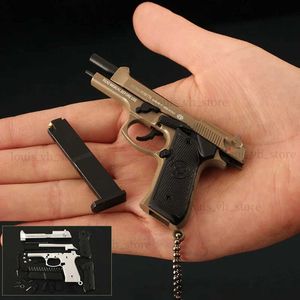 Gun Toys 1 3 Alloy Beretta M92A1 Mini Demontering Assembly Toy Gun 92F Pistol Model KeyChain Pendant Pistola Collection Toy Boys Gifts T240309