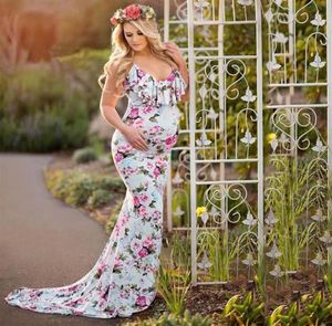 Summer Women039s Maternity Dresses Pregrinciple Vcollar Dress Pregnelows Sleeveless Print Sundress för Art Po Clothing Tops 2021215506630