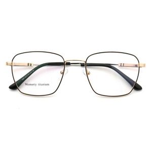 Moda de óculos de sol Fluxo feminino Óculos quadrados para homens de metal oros completos rx óculos de óculos de memória leve eyflexible holyewear255t