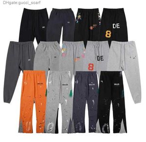 2023 Galleryse Depts Pants Mens Womens Sweatpants Galleryes Dept Salpicado Carta Imprimir Mans Casal Solto Versátil Casual Reto