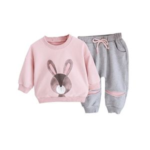 Bahar Sonbahar Moda Bebek Kız Giysileri Takım Çocuklar Gündelik Tshirt Pantolon 2 PCSSETS Yürümeye Başlayan Spor Kostümü Çocukların Takipleri 240307